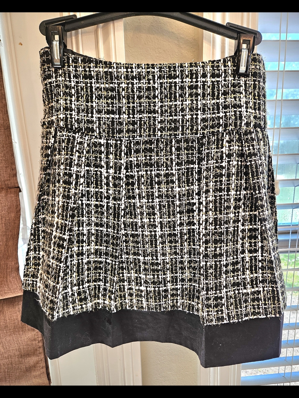 ASOS Black and White Tweed Mini Skirt With Bow